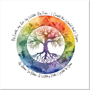 Tree of Life Witch Axiom Watercolor Art Design Posters and Art